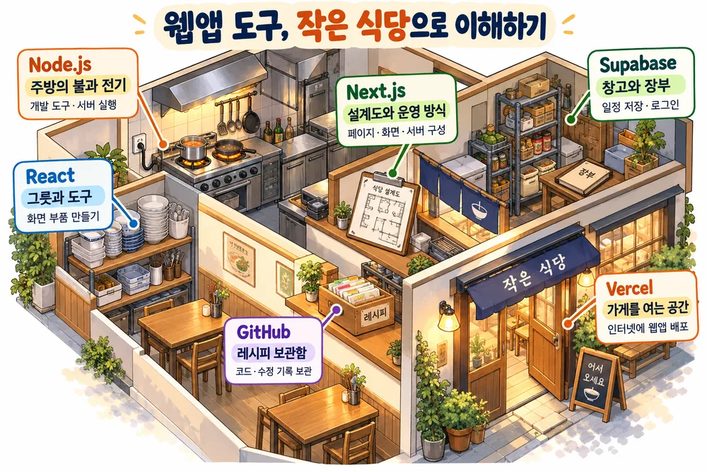 Web app tools as a small restaurant